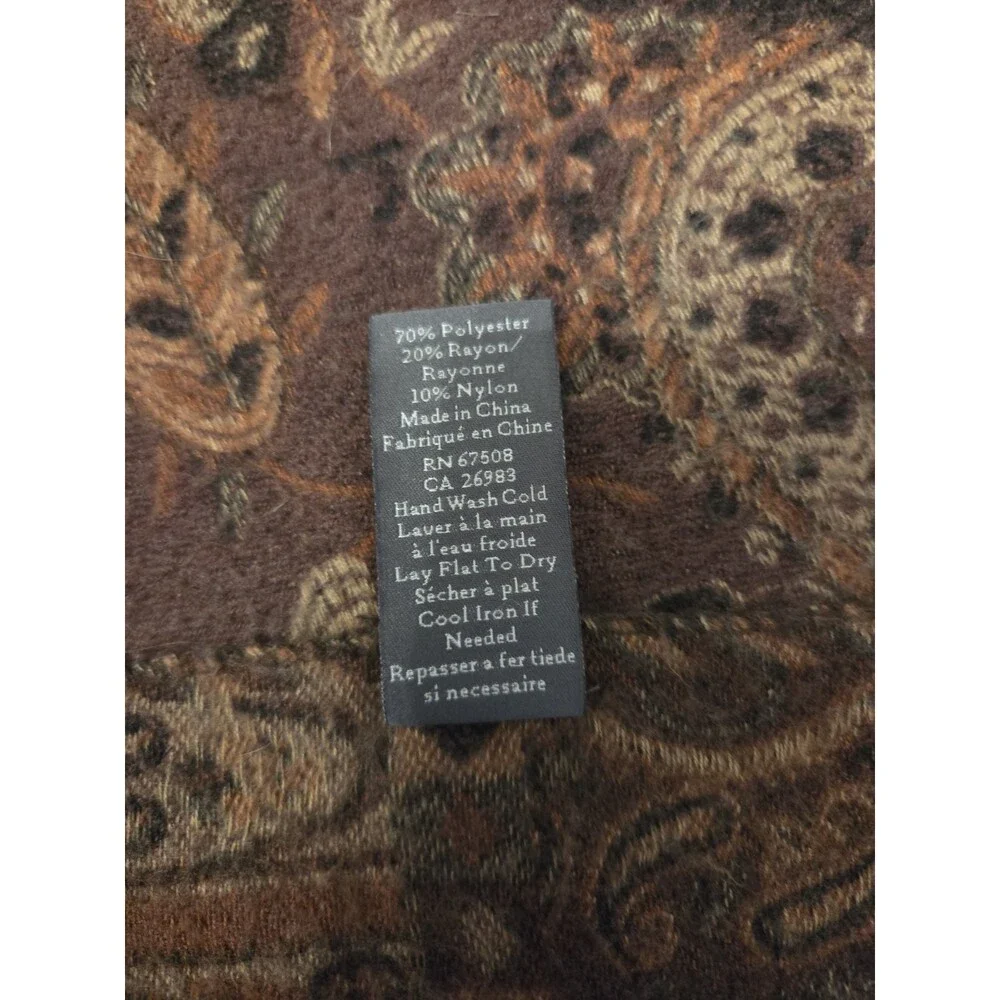 Vince Camuto Brown or Gold Paisley Scarf/Wrap/Shaw 52x64